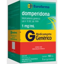 Domperidona Oral 100ml Euro Refluxo e Desconforto Gastrico 1mg