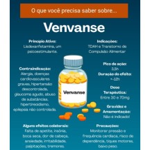 Venvance Dimesilato De Lisdexanfetamina (Juvene) Inibidor da Compulsão Alimentar