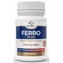 Ferro Quelato 34mg c/ Vitamina C Trata Anemia e Deficiencia de Ferro 30 caps Vita