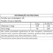 Ferro Quelato 34mg c/ Vitamina C Trata Anemia e Deficiencia de Ferro 60 caps Herbo