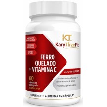 Ferro Quelato 34mg c/ Vitamina C Trata Anemia e Deficiencia de Ferro 60 caps Premier