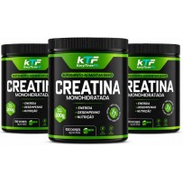 Combo 3x Creatina Premium Pura Importada Monohidratada Life Performance e Resistencia 300g