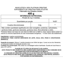 Creatina Premium Pura Importada Monohidratada Performance e Resistencia 400g Muscle