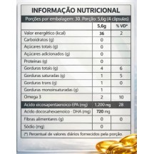 Omega 3 Tripla Fonte DHA 720mg EPA 1200mg Reduzir Triglicerídeos Capsulas