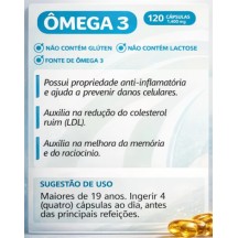 Omega 3 Tripla Fonte DHA 720mg EPA 1200mg Reduzir Triglicerídeos Capsulas
