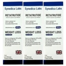 Combo Synedica Retratutide 40mg Solucao Injetavel 4 doses (Importada Retratutida) - Caixa AZUL
