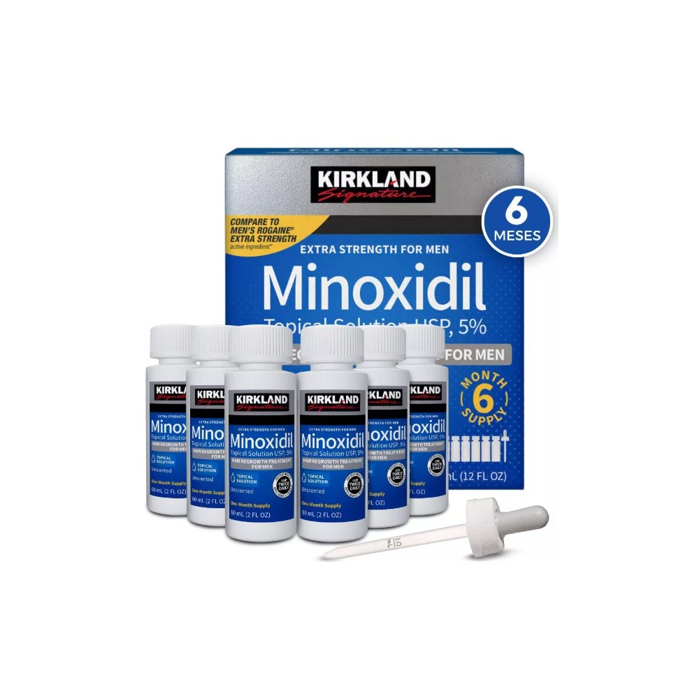 Minoxidil Tonico de Crescimento Capilar Barba Queda Cabelo Kirkland 360g