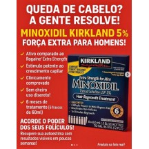 Minoxidil Tonico de Crescimento Capilar Barba Queda Cabelo Kirkland 360g