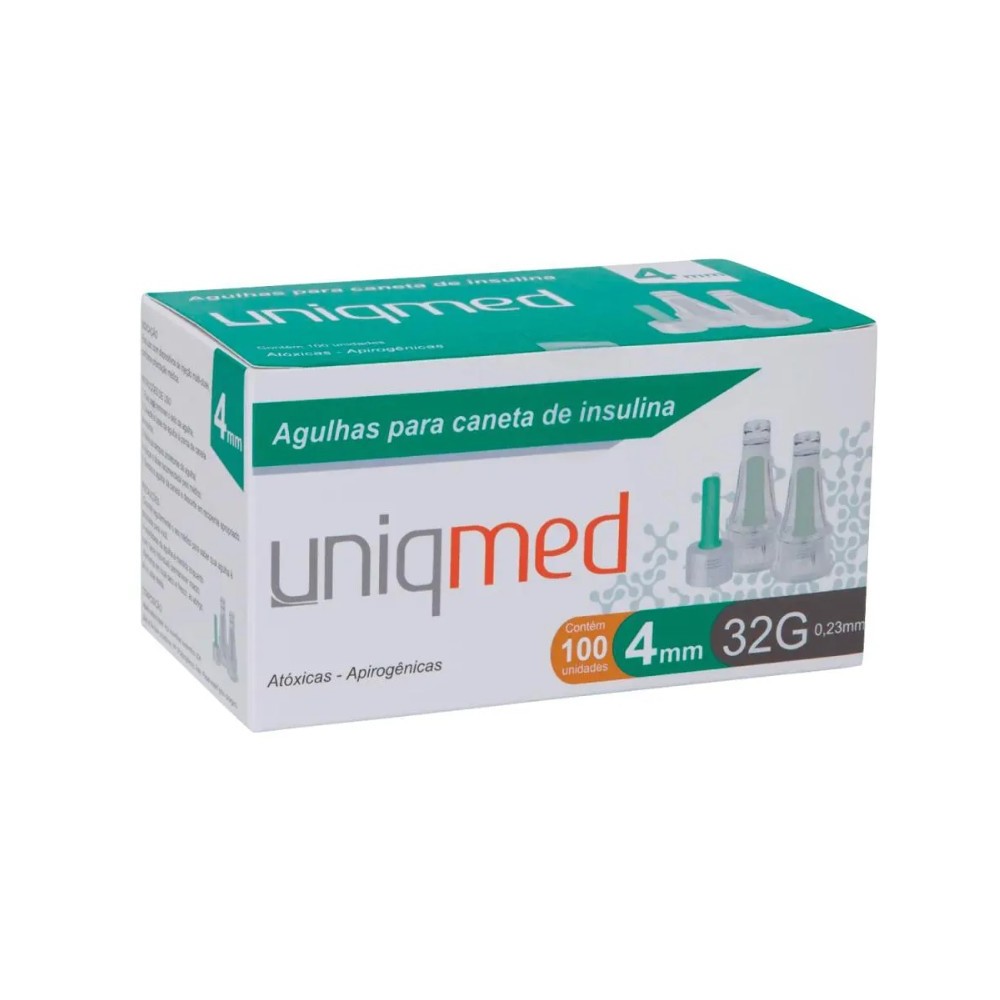 Caixa de Agulha Descartavel UltraFinal 32G para Canetas Aplicadora e Insulina 4x0,23mm Uniquemed