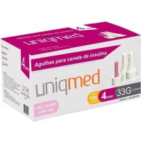 Caixa de Agulha Descartavel UltraFinal 33G para Canetas Aplicadora e Insulina 4x0,20mm Uniqmed