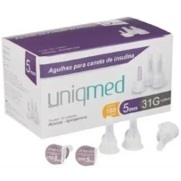 Caixa de Agulha Descartavel UltraFinal 31G para Canetas Aplicadora e Insulina 5x0,25mm Uniqmed