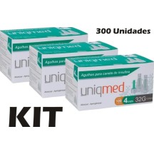 Combo 3x Caixa de Agulha Descartavel UltraFinal 32G para Canetas Aplicadora e Insulina 4x0,23mm Uniqmed