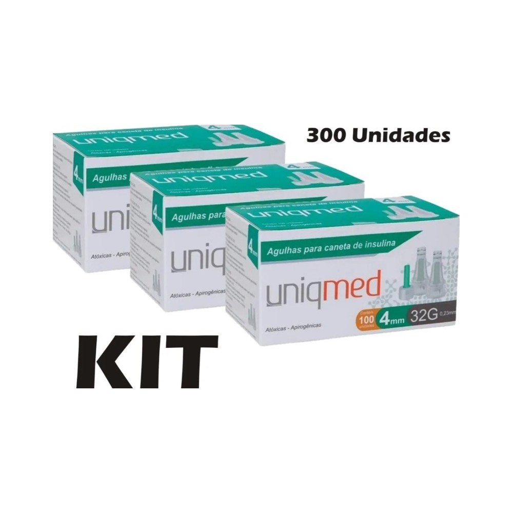 Combo 3x Caixa de Agulha Descartavel UltraFinal 32G para Canetas Aplicadora e Insulina 4x0,23mm Uniqmed