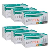 Combo Caixa de Agulha Descartavel UltraFinal 32G para Canetas Aplicadora e Insulina 4x0,23mm Uniqmed