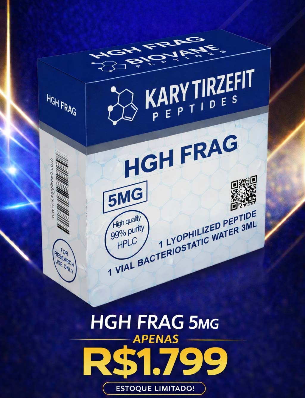 HGH FRAG 176-191 Solucao Injetavel 5mg (Importado) Queima de Gordura BioAvt