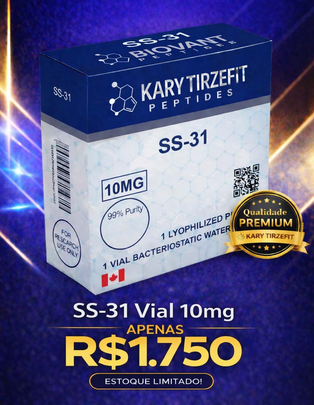 SS-31 Peptideo para Performance e Energia 10mg BioAvt