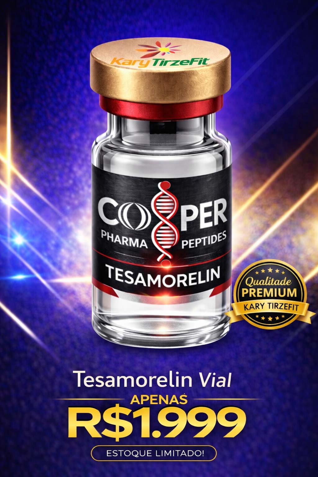 Tesamorelin 10mg Peptideo para Emagrecimento e Ganho de Massa Cooper
