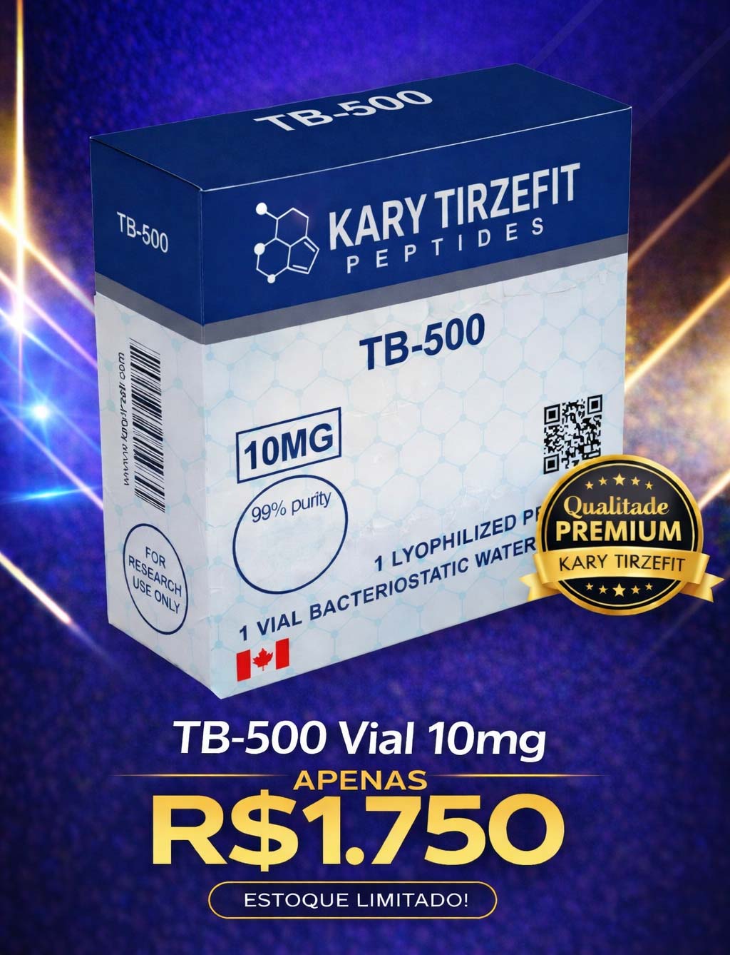 Peptideo TB-500 Thimosyn Beta-4 Recuperação Esportiva Lesões e Reparação 10mg BioAvt