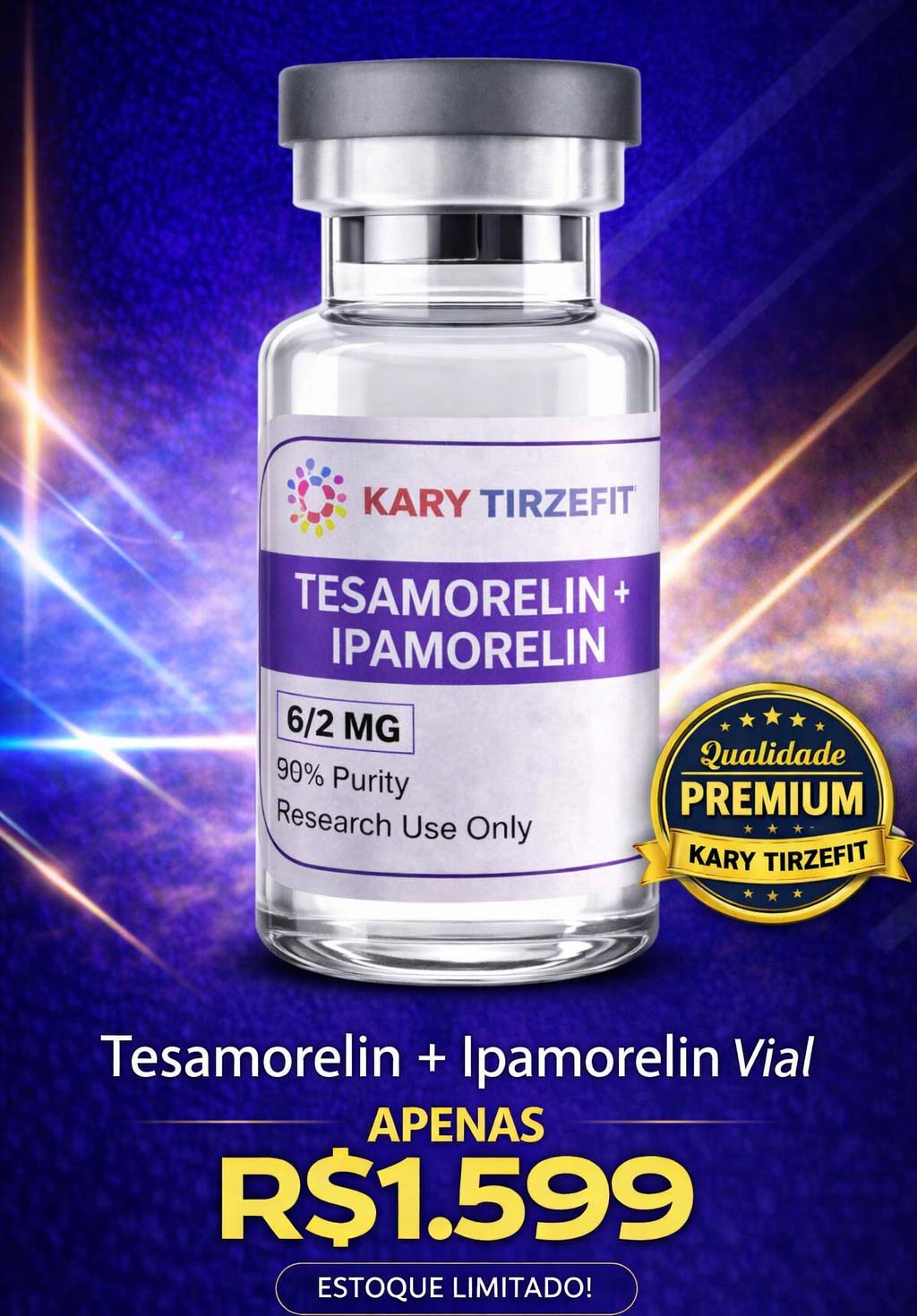Blend Tesamorelin + Ipamorelin Peptideo para Emagrecimento e Ganho de Massa PepWorld