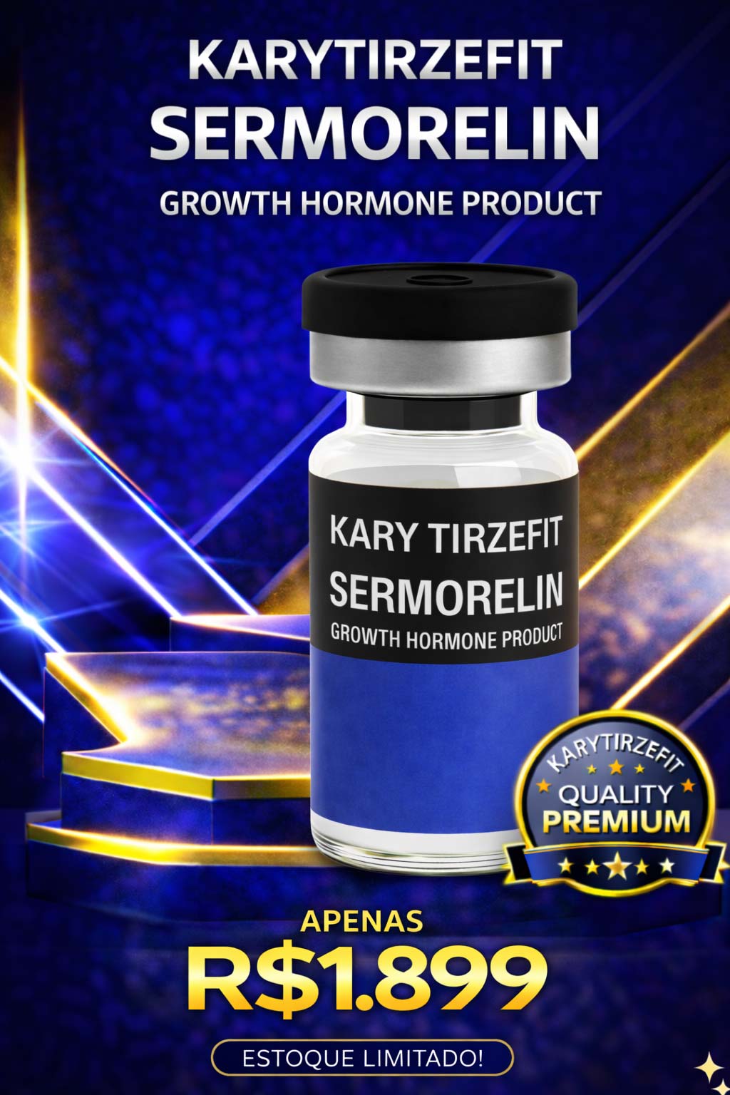 Sermorelin 5mg (Sermorelina) Peptideo para Emagrecimento e Ganho de Massa GPharm