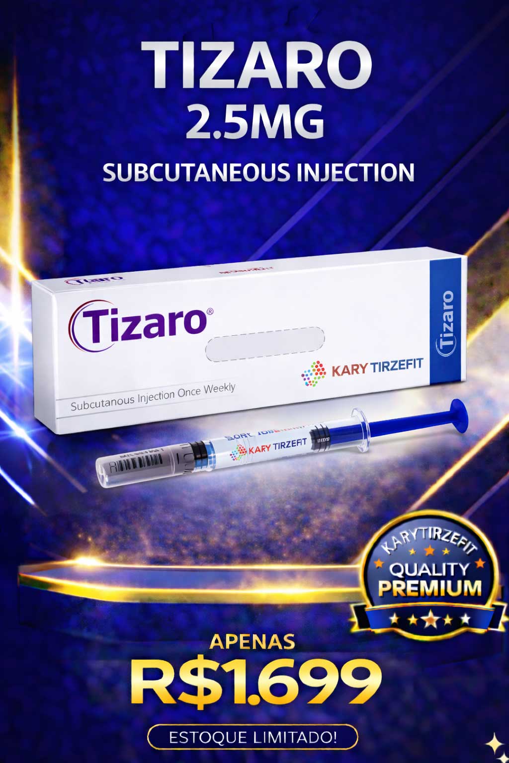 Tirzepatida Injection (Tirzepatide Mounjaro) Peptideo para Emagrecimento GLP2 Tizaro