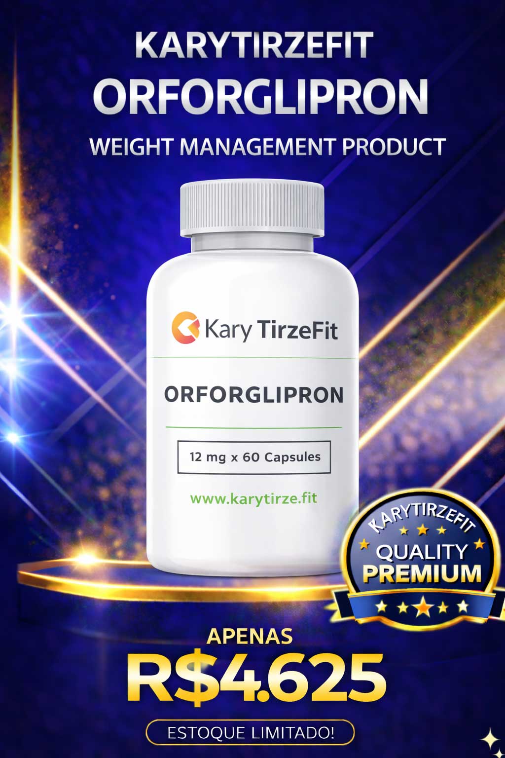 Farmaco para Emagrecimento Orforglipron 60 Caps 12mg Oral (Foundayo) Genesis