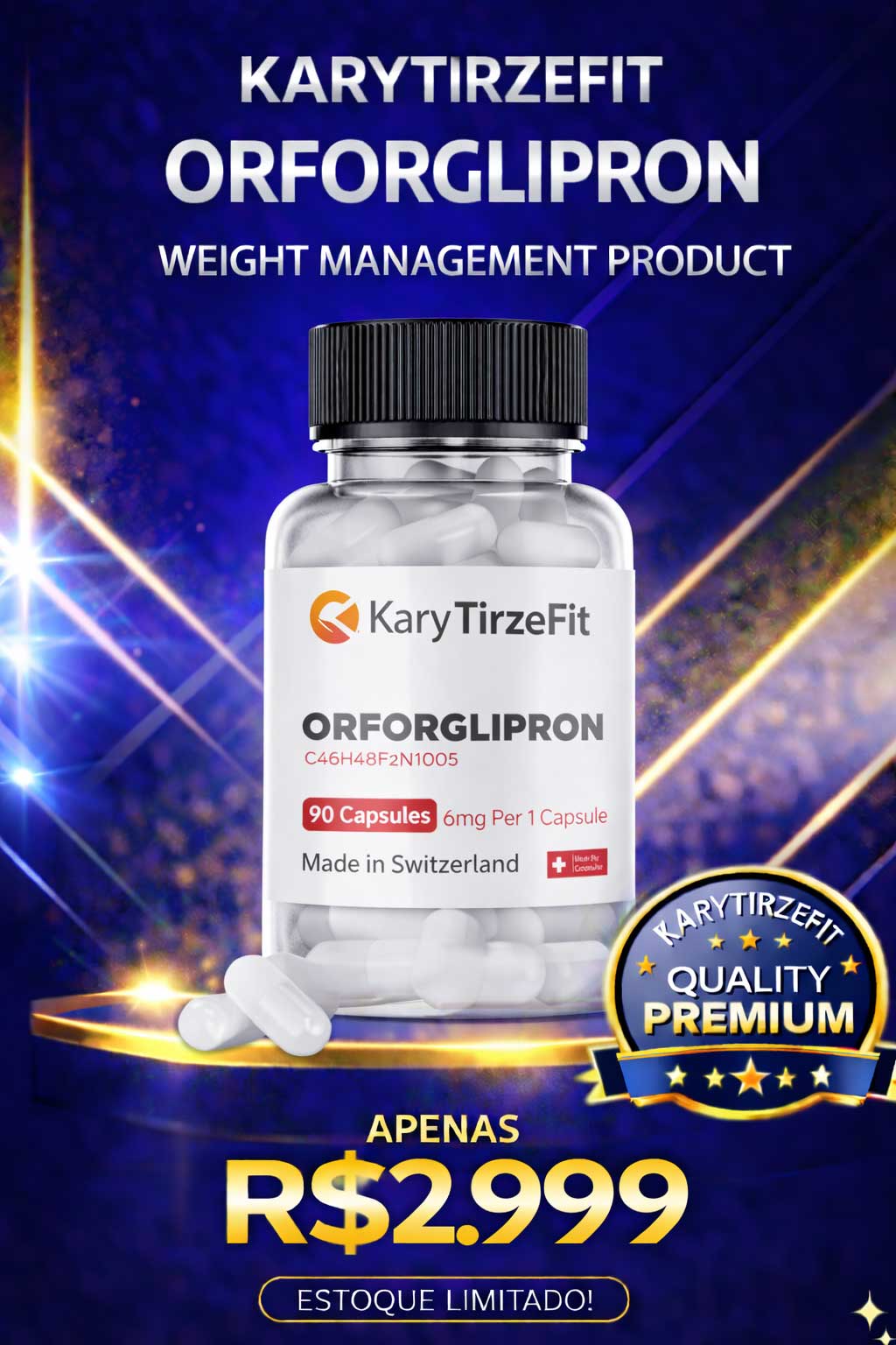 Farmaco para Emagrecimento Orforglipron 90 Caps Oral 6mg (Foundayo) Swiss