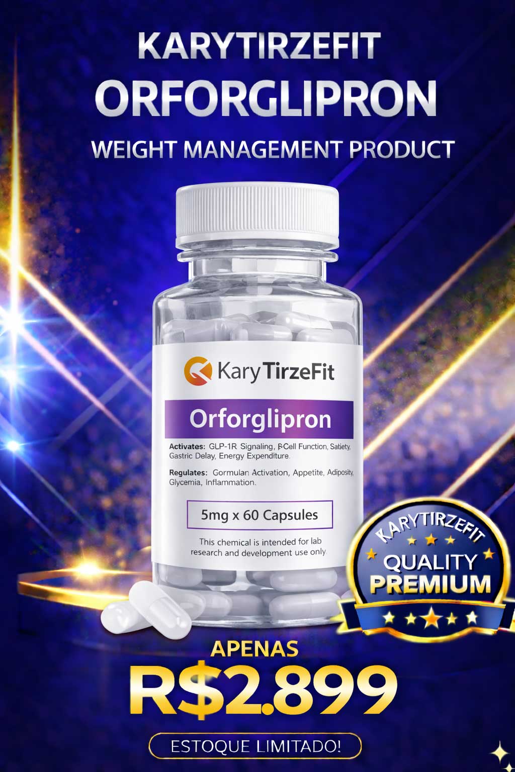 Farmaco para Emagrecimento Orforglipron 60 Caps Oral 5mg (Foundayo) Poland