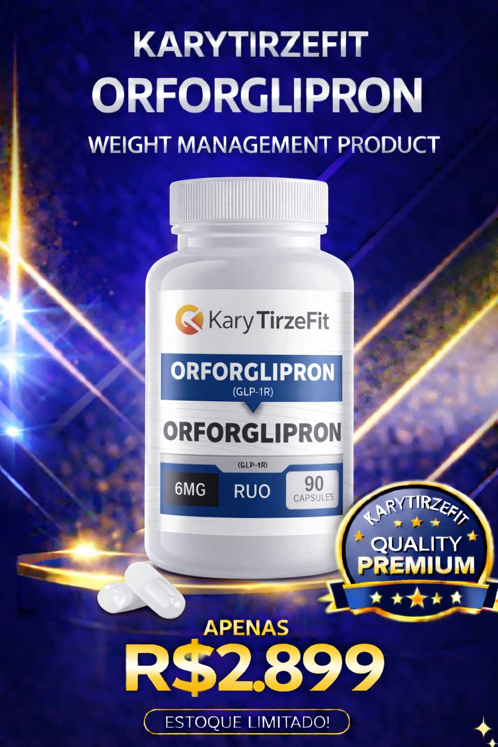 Farmaco para Emagrecimento Orforglipron 90 Caps Oral 6mg (Foundayo) USALabs