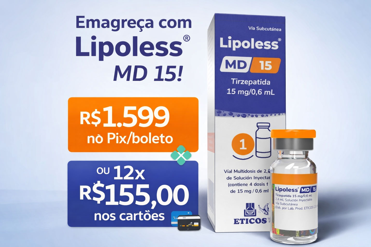 Lipoless Tirzepatida 15mg Solucao Injetavel Eticos (Importado)