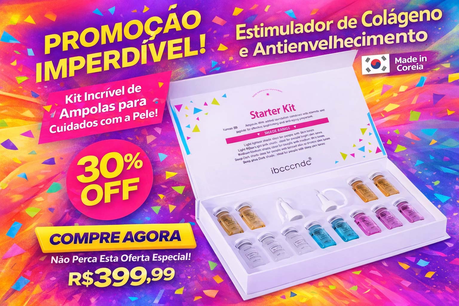 Kit Skin Care Coreano Ativador de Colageno e Antienvelhecimento