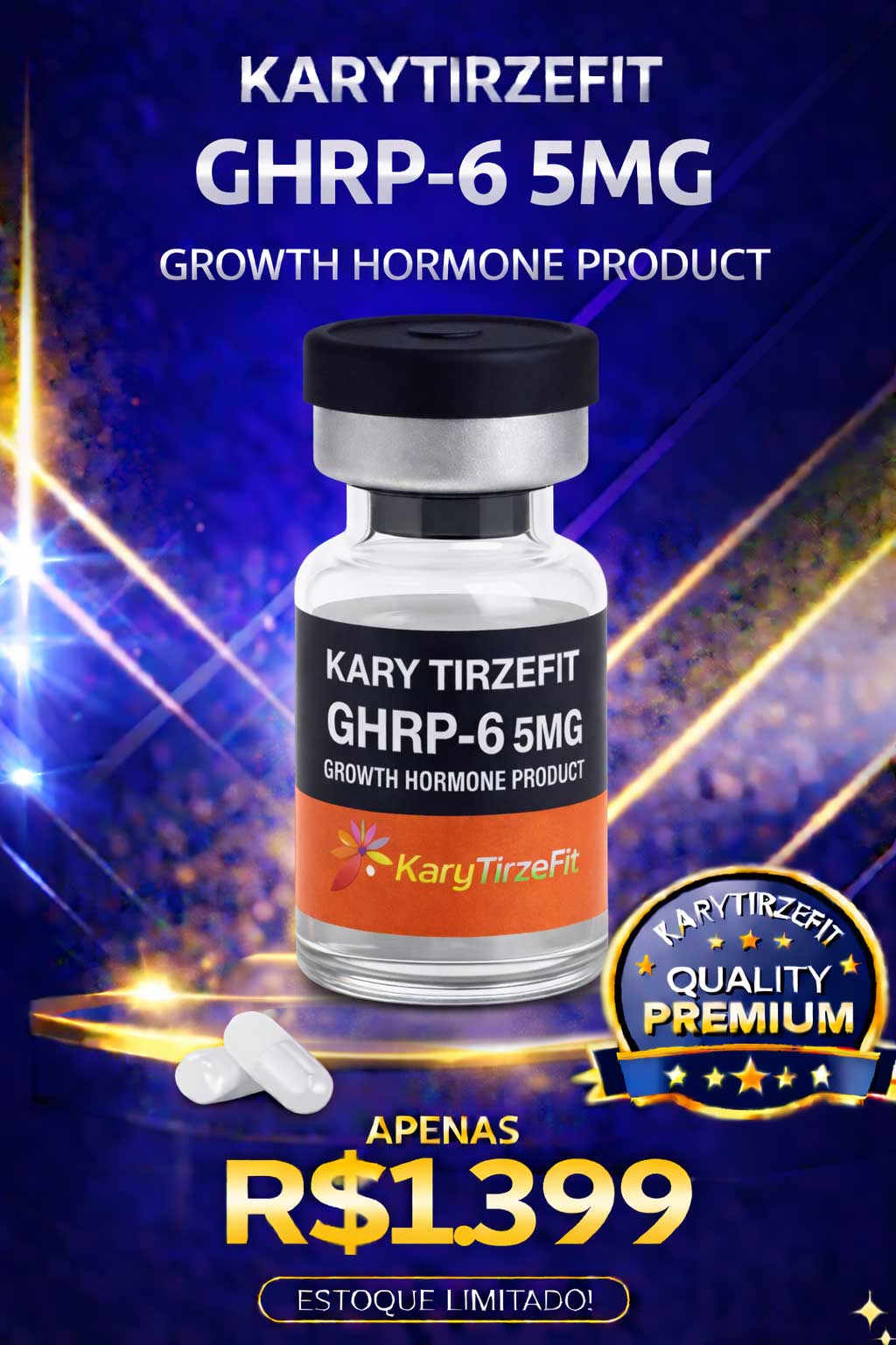 Peptideo GHRP-2 Recuperação Muscular Queima de Gordura e Aumento Massa Magra 5mg GPharm