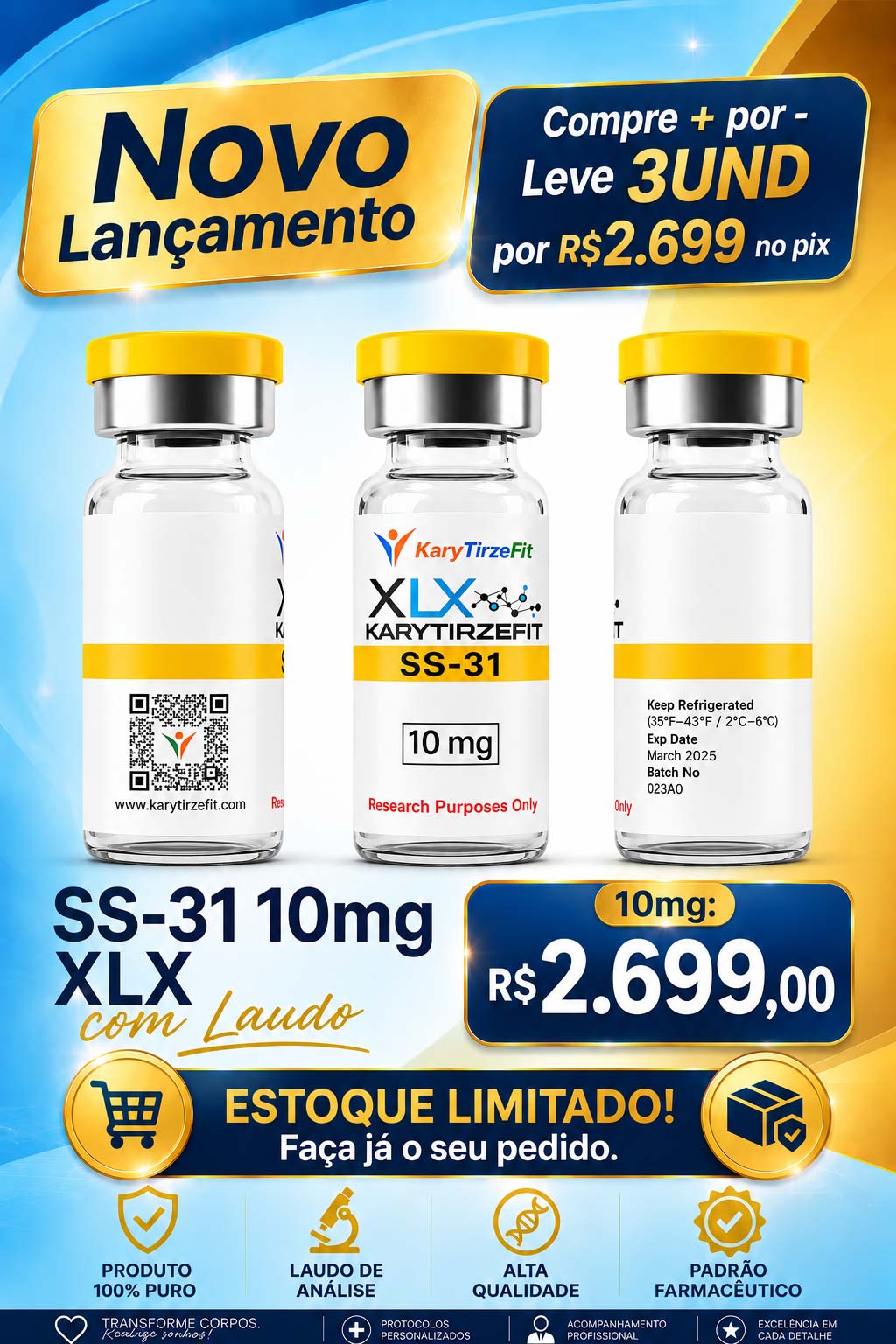 SS-31 Peptideo para Performance e Energia 10mg XLX