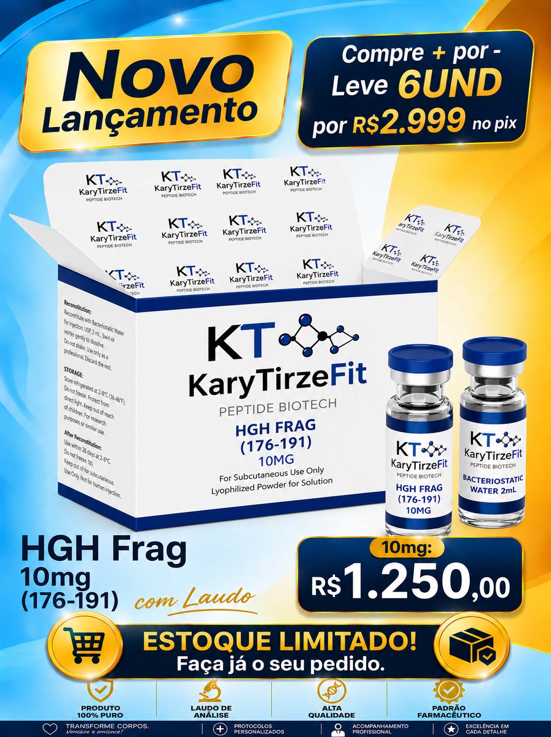 HGH FRAG 176-191 Solucao Injetavel 10mg (Importado) Queima de Gordura Biotech