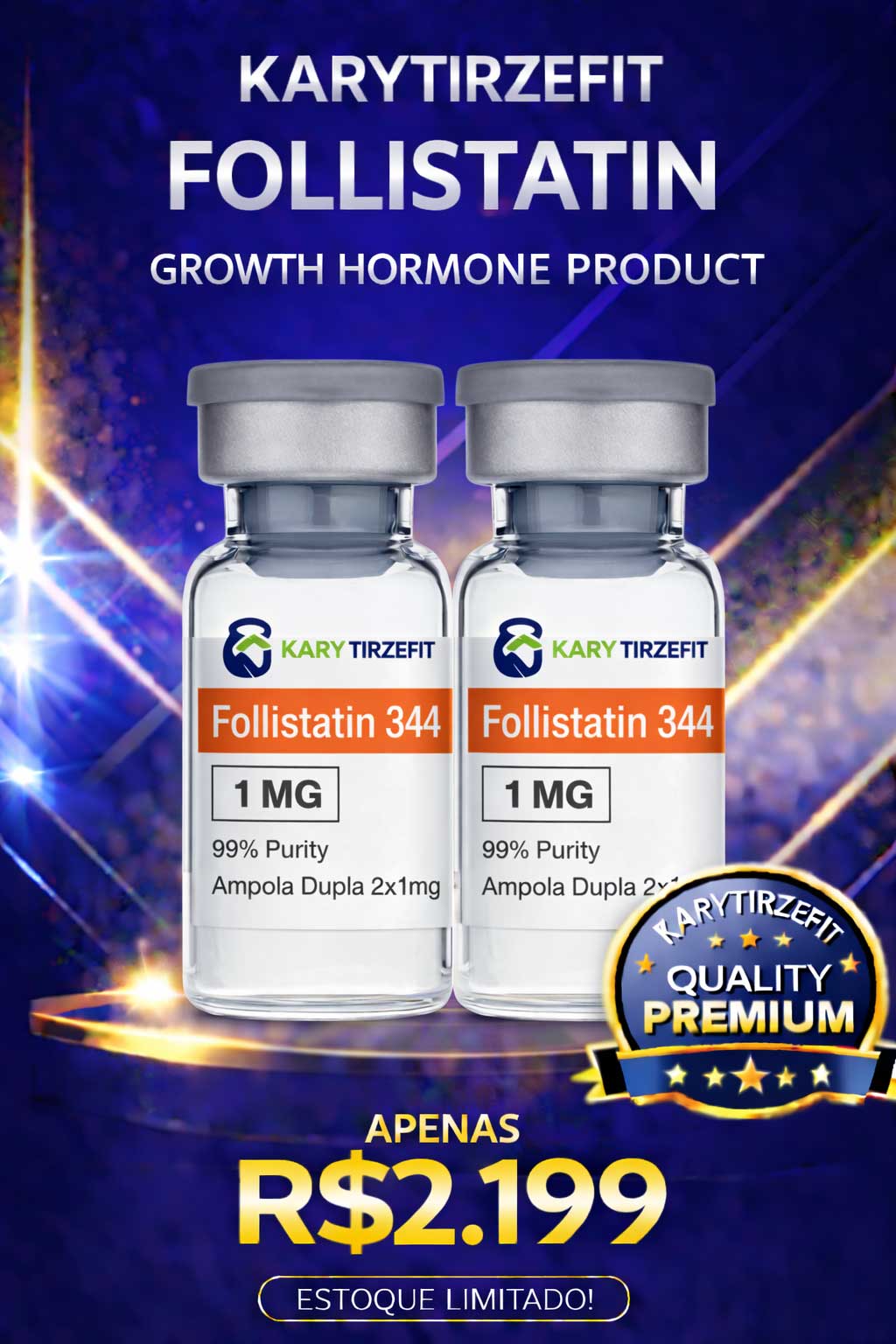 Peptideo FOLLISTATIN-344 Hipertrofia e Performance Fisica 1mg PureLB - 2UND