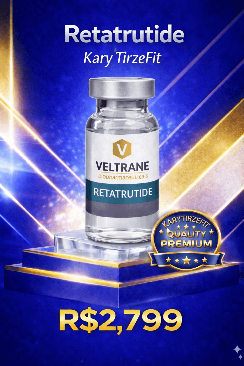 Retatrutide Solucao Injetavel (Importada Retatrutida) GLP 3 Ampola MD Veltrane