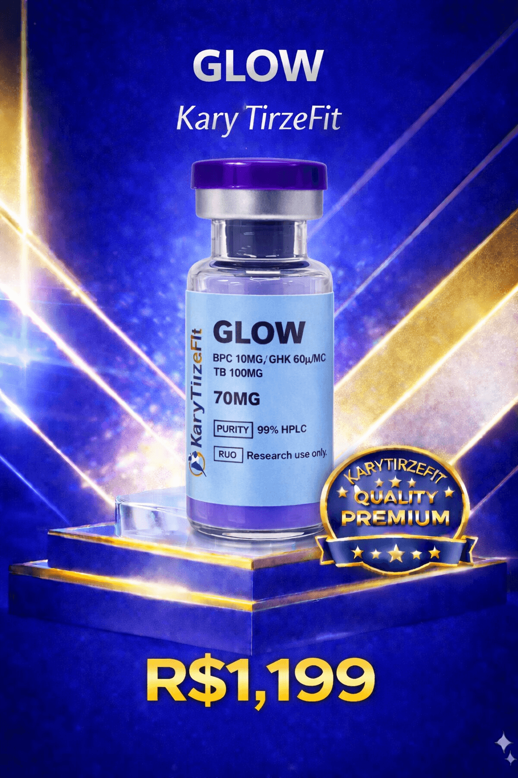 GLOW 70mg Blend Estimulador de Colageno Clareador da Pele e Queda Capilar Genesis