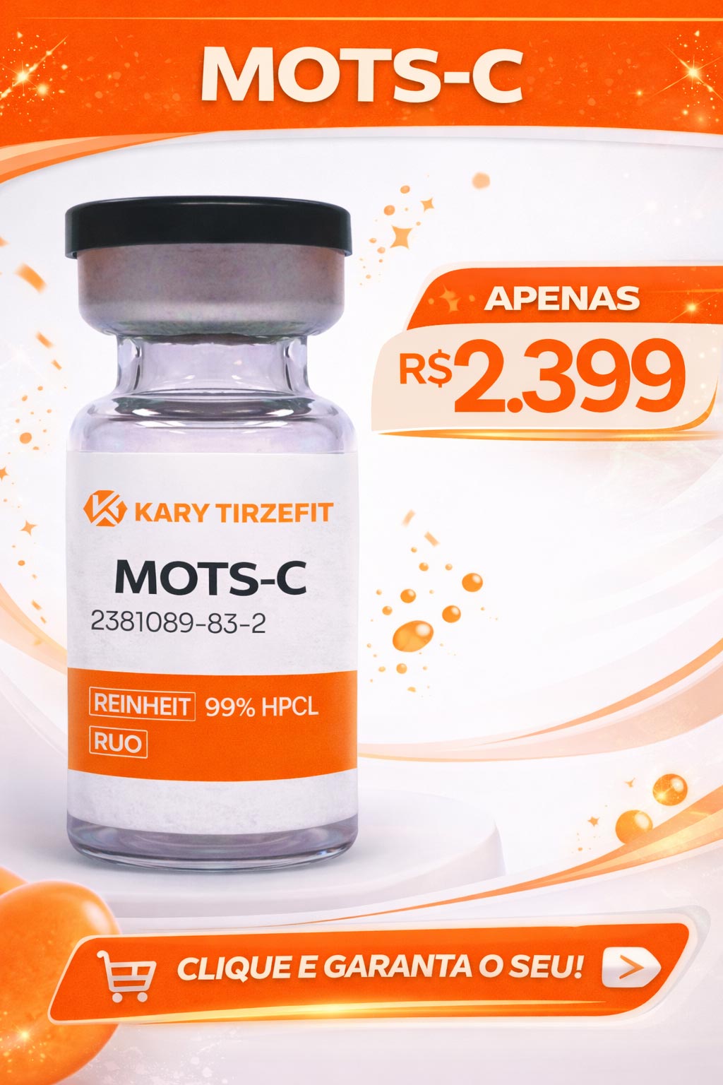 Peptideo MOTS-C Metabolismo e Energia 40MG Shan Ampola MD