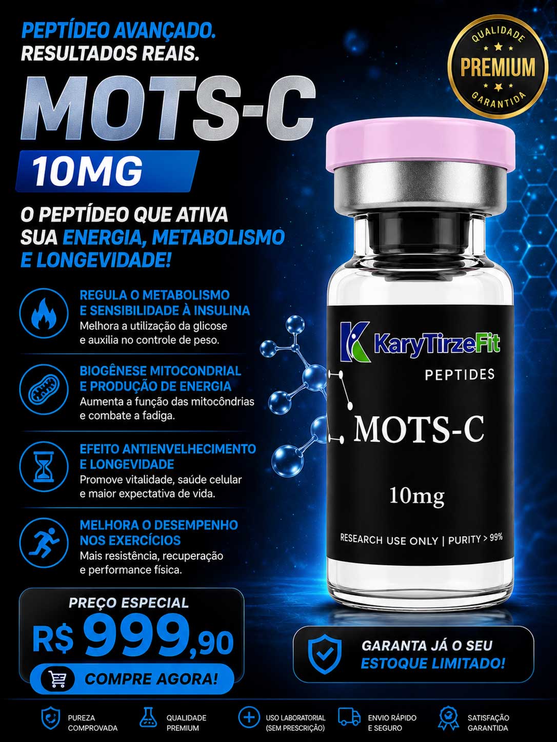 Peptideo MOTS-C Metabolismo e Energia NexGen 10mg