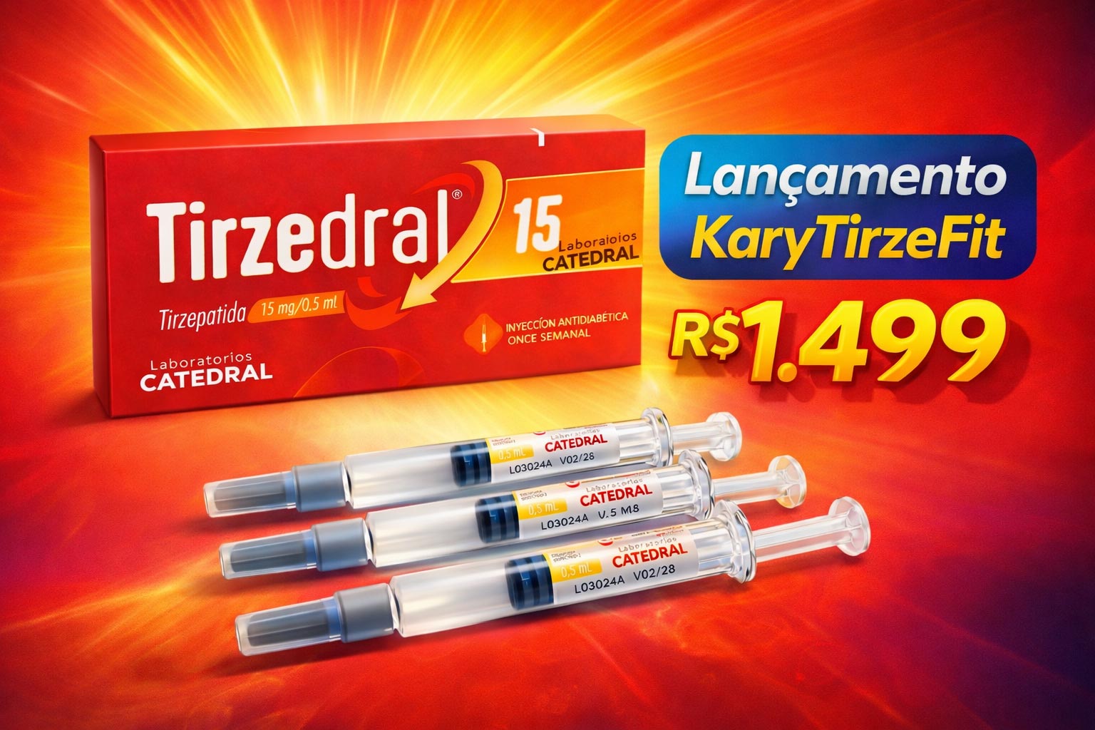 Tirzepatida Injection (Tirzepatide) Peptideo para Emagrecimento GLP2 Tirzedral 15mg