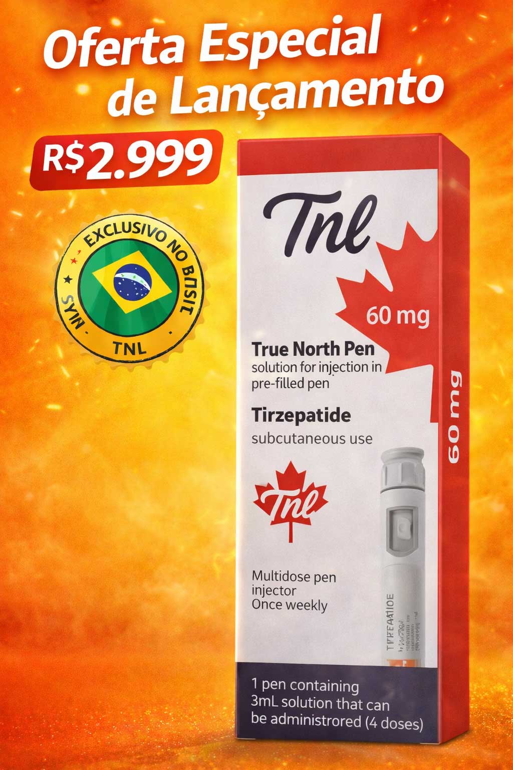 Tirzepatida Injection (Tirzepatide) Peptideo para Emagrecimento GLP2 TNL 60mg