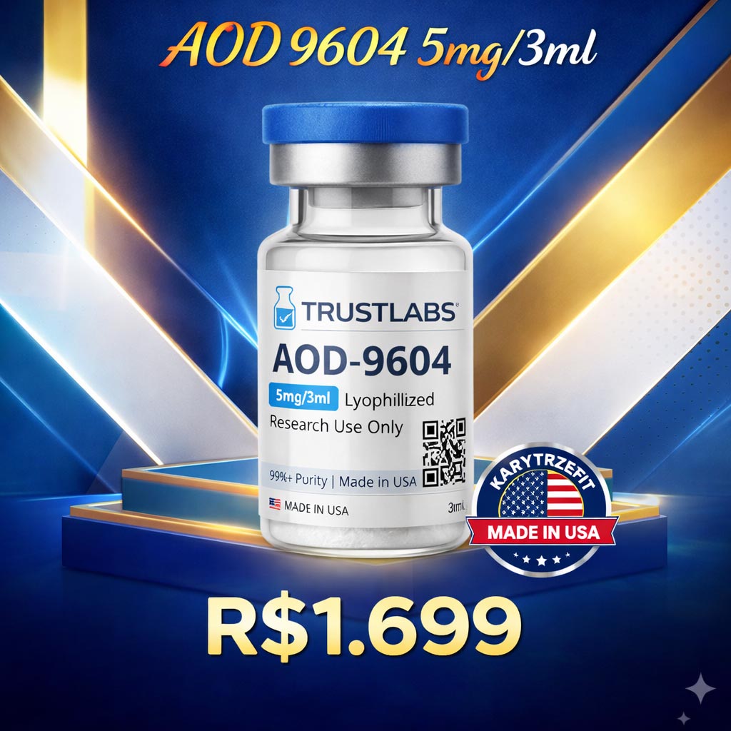 Peptideo AOD-9604 5MG + Agua Bacteriostatica para Queima de Gordura Emagrecimento Trusth