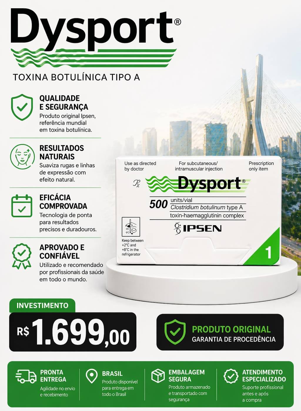 Dysport Toxina Botulinica (Botox) Liofilizada Ipsen 500UI