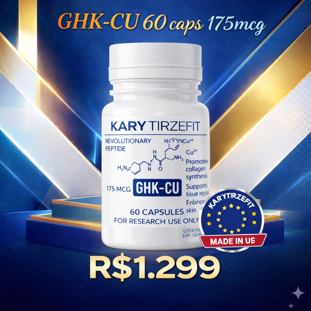 GHK-CU Oral Peptídeo para Tratamento da Pele Elasticidade Colageno Rejuvenescimento 60 Caps GPharm