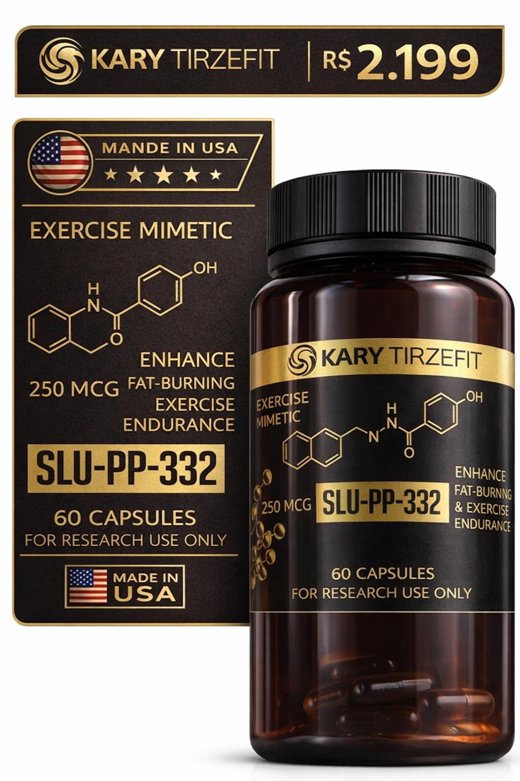 SLU-PP-332 em Capsula 250mcg Queima de Gordura e Emagrecimento - 60 CAPS GPharm