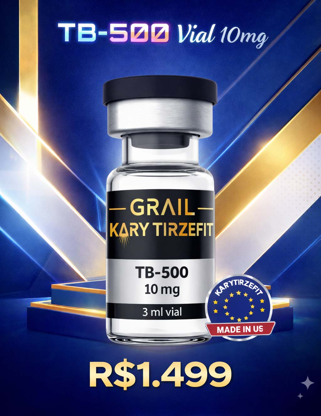 Peptideo TB-500 Thimosyn Beta-4 Recuperação Esportiva Lesões e Reparação 10mg  GrailForm