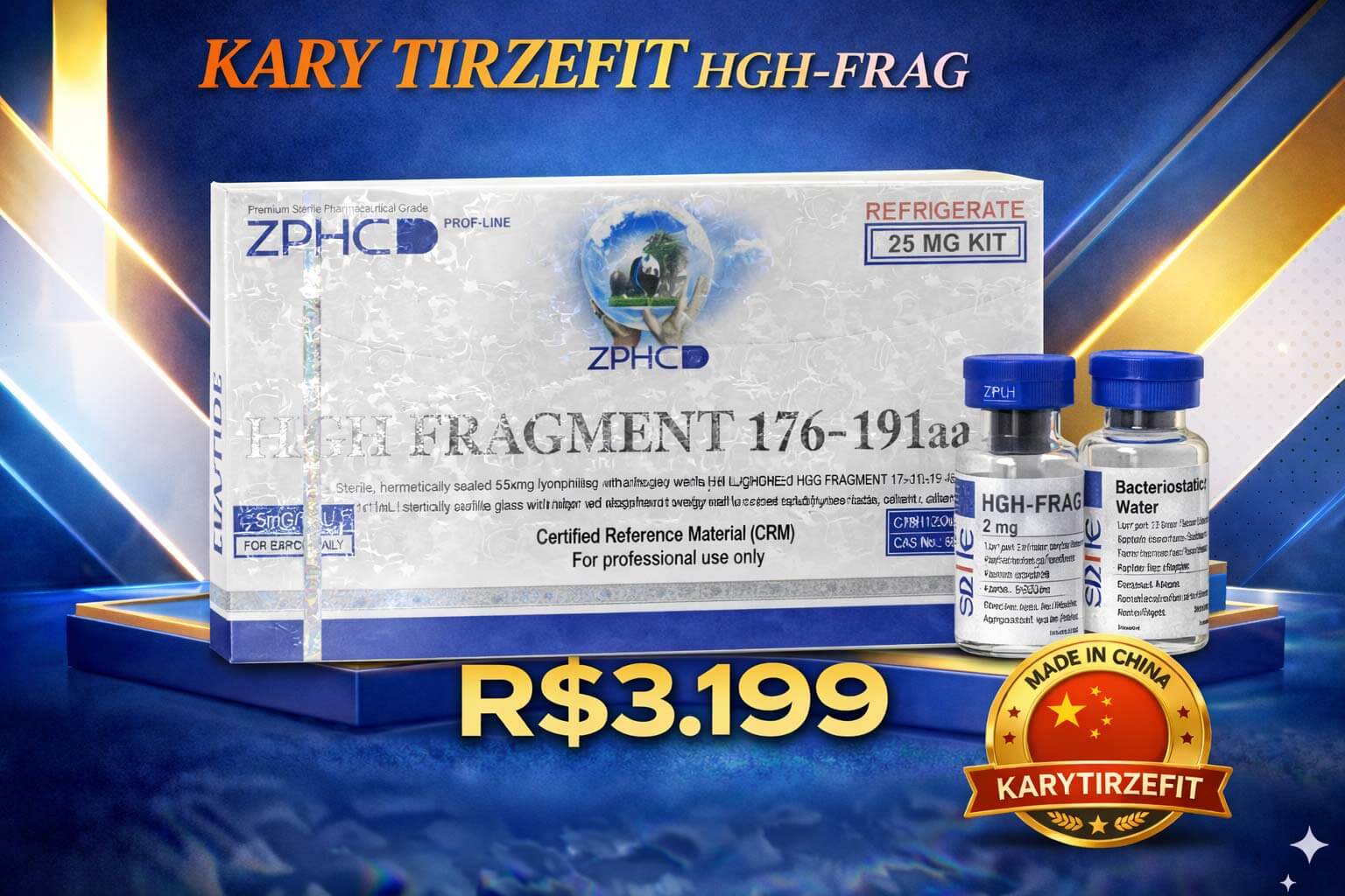HGH FRAG 176-191 Solucao Injetavel 25 mg  (Importado) Queima de Gordura ZPHC
