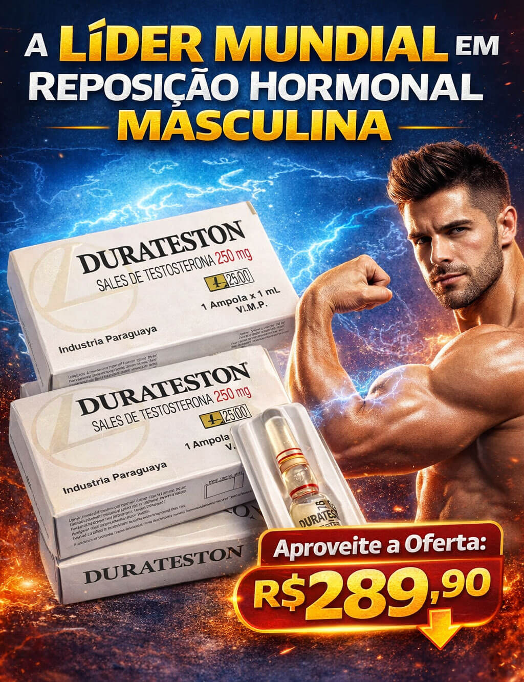 Testosterone Mix Pre-Hormonal Landerlan (Durasteston) 250mcg Ampola Dose Semanal