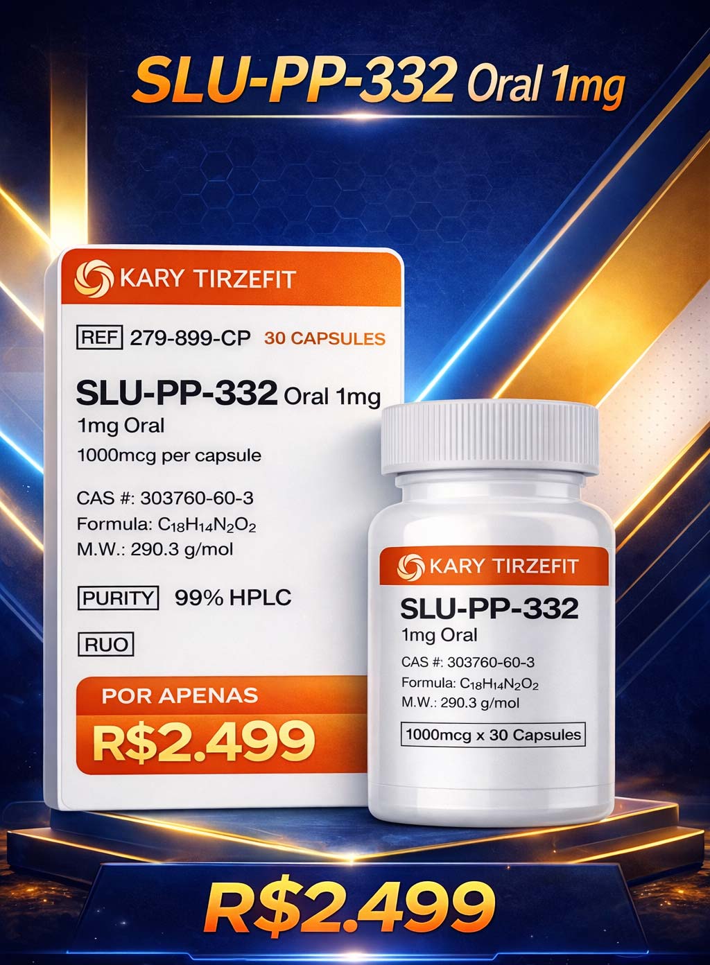 SLU-PP-332 em Capsulas Queima de Gordura e Emagrecimento 1mg- 30 CAPS SciencePep