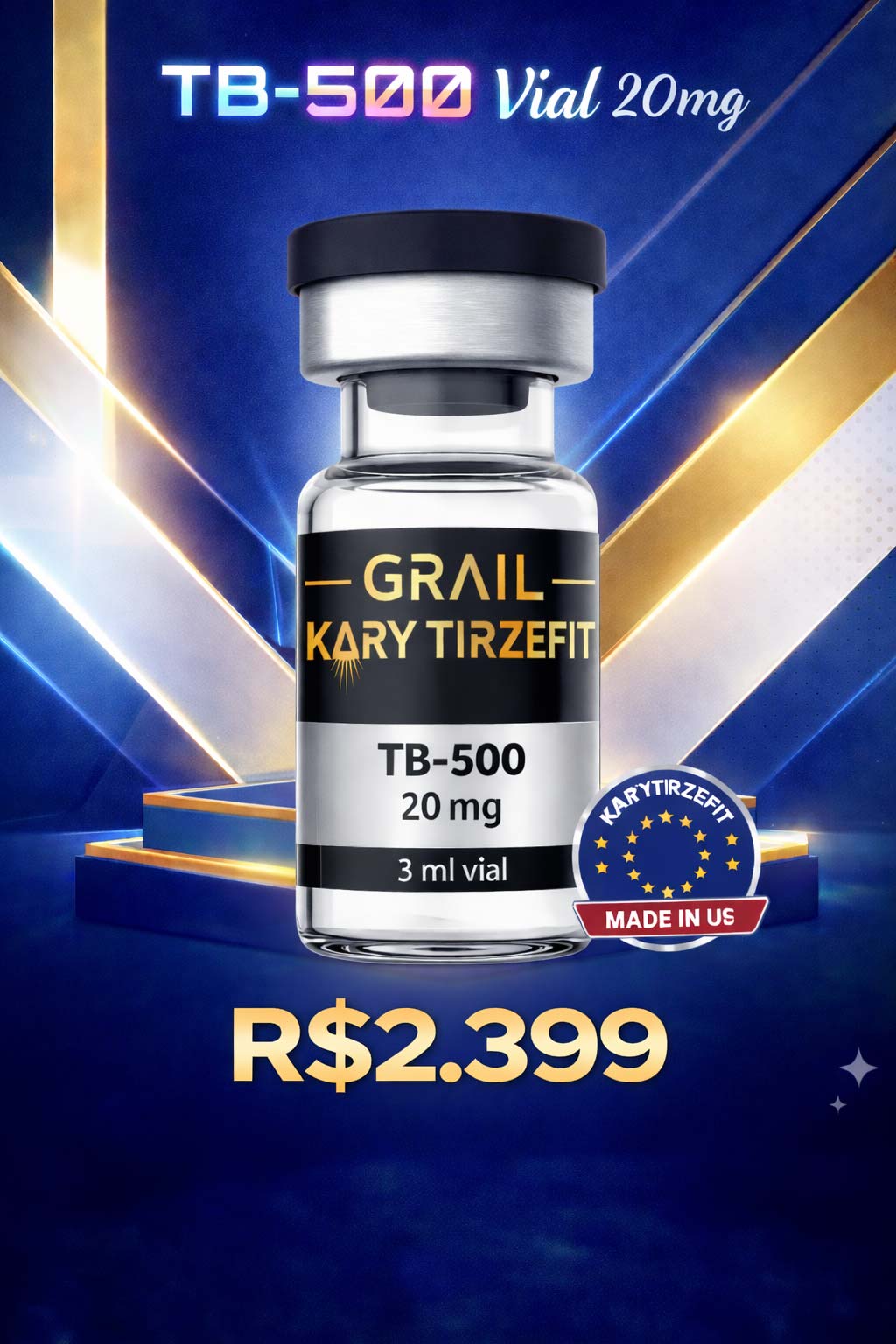 Peptideo TB-500 Thimosyn Beta-4 Recuperação Esportiva Lesões e Reparação 20mg GrailForm